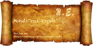 Mohácsi Ernő névjegykártya