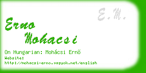 erno mohacsi business card