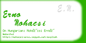 erno mohacsi business card